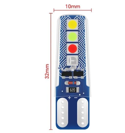 Car 10 Pcs Vehicle Parking T10 LED Light Bulb, 8 SMD Bright, Waterproof, Exterior Licence Plate Universal for all Motorcycles, Bikes, Cars, 5W 12V DC