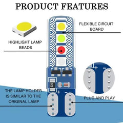 Car 10 Pcs Vehicle Parking T10 LED Light Bulb, 8 SMD Bright, Waterproof, Exterior Licence Plate Universal for all Motorcycles, Bikes, Cars, 5W 12V DC
