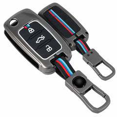 Car 3 Button Flip Key Metal Key Cover Compatible With Polo Vento Jetta Ameo Passat And Skoda Rapid Laura Superb Octavia Fabia Yeti