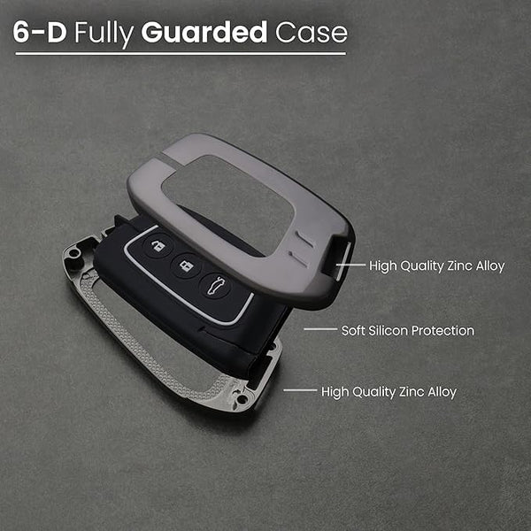 Car 3 BUTTON Metal Key Cover Suitable For MG HECTOR, COMET EV, HECTOR PLUS, ASTOR, GLOSTER AND ZS EV