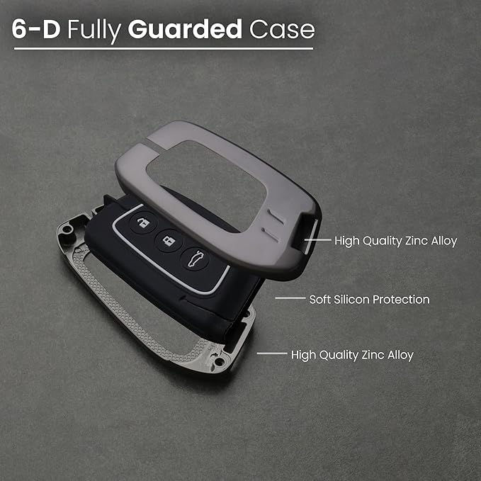 Car 3 BUTTON Metal Key Cover Suitable For MG HECTOR, COMET EV, HECTOR PLUS, ASTOR, GLOSTER AND ZS EV