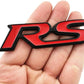 Car 3D Raised Letters RS Emblem Fender Metal Badge with Adhesive Backing Automotive Decoration