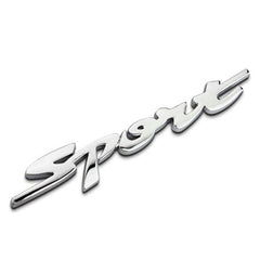 Car 3D Silver Cursive Style Sport Metal Logo Emblem Badge Sticker Decal