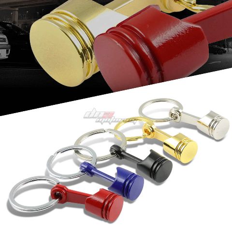 Car and Bike Racing Metal Keychain Engine Block Piston/ Rod Assembly Keyring (Blue)