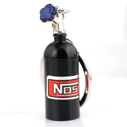 Car and Bike Racing Metal N0S Mini Nitrous Oxide Bottle Metal Stash Pill Box Storage Turbo Keychain