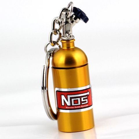Car and Bike Racing Metal N0S Mini Nitrous Oxide Bottle Metal Stash Pill Box Storage Turbo Keychain