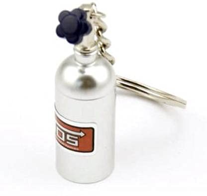 Car and Bike Racing Metal N0S Mini Nitrous Oxide Bottle Metal Stash Pill Box Storage Turbo Keychain