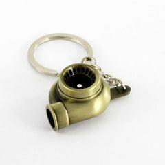 Car and Bike Racing Metal Turbo Charger Bearing Spinning Turbine Keychain
