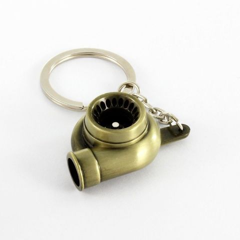 Car and Bike Racing Metal Turbo Charger Bearing Spinning Turbine Keychain