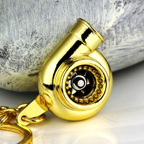 Car and Bike Racing Metal Turbo Charger Bearing Spinning Turbine Keychain