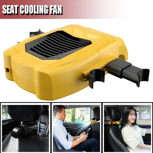 Car Back Seat Cooling Fan Portable 3 Speed Adjustable Electric Headrest Fan