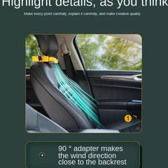 Car Back Seat Cooling Fan Portable 3 Speed Adjustable Electric Headrest Fan