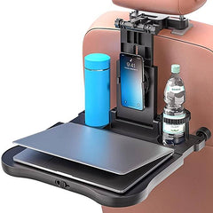 Car Back Seat Food | Dining Tray Portable Organizer & 360 Degree Rotating Phone/Tablet Holder Compatible with All Cars