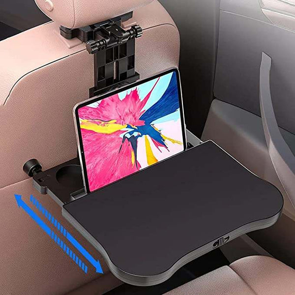 Car Back Seat Food | Dining Tray Portable Organizer & 360 Degree Rotating Phone/Tablet Holder Compatible with All Cars