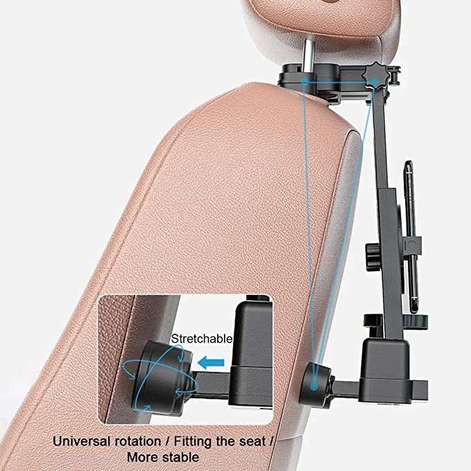 Car Back Seat Food | Dining Tray Portable Organizer & 360 Degree Rotating Phone/Tablet Holder Compatible with All Cars