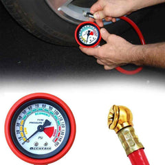 CAR BIKE TIRE REPAIR TOOL KIT HEAVY DUTY TIRE INFLATOR GAUGE AIR COMPRESSOR