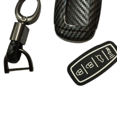 Car Carbon Black 4 Button Hard Shell Key Fob Cover for Hyundai Verna 2020 Smart Key Fob