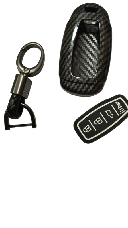 Car Carbon Black 4 Button Hard Shell Key Fob Cover for Hyundai Verna 2020 Smart Key Fob