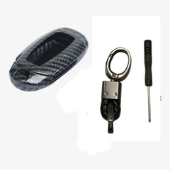 Car Carbon Black 4 Button Hard Shell Key Fob Cover for Hyundai Verna 2020 Smart Key Fob