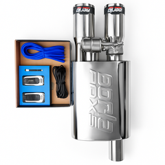 Car Carbon Double Tip Valvetronic Exhaust Remote With Vacuum Valve