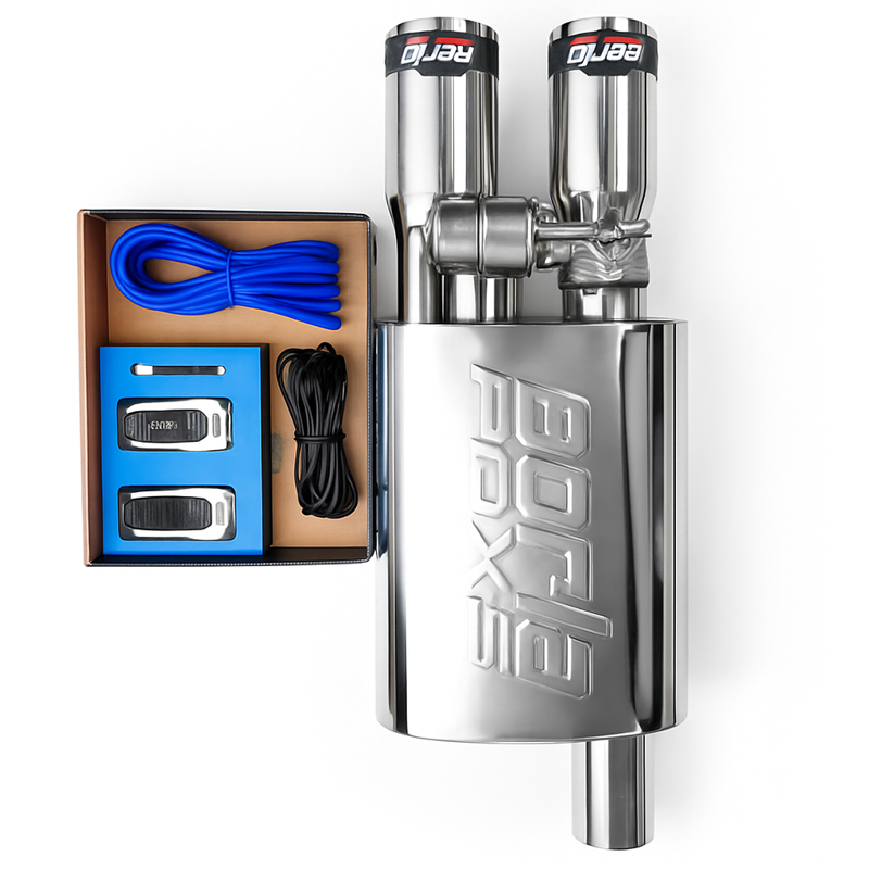 Car Carbon Double Tip Valvetronic Exhaust Remote With Vacuum Valve