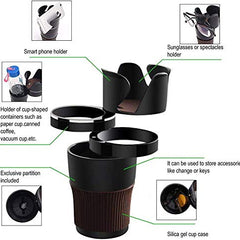 Car Cup Holder,Multi-Functional 5 in 1 Drink Holders 360Rotatable Vehicle Organizer for Sunglasses Drink Phone and Items Storage