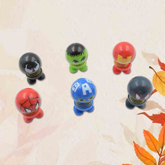 CAR DASHBOARD SPRING DANCING BOBBLE HEAD TOYS (SET OF 6 PCS)