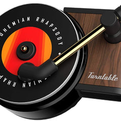 Car Fragrance Diffuser with Vent Clip in Retro Style Record-Player Design, Automotive Air Freshener Purifier Solid Perfume, 3 Aromatherapy Tablets Included