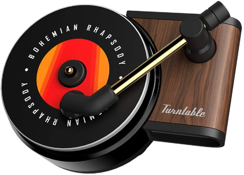Car Fragrance Diffuser with Vent Clip in Retro Style Record-Player Design, Automotive Air Freshener Purifier Solid Perfume, 3 Aromatherapy Tablets Included