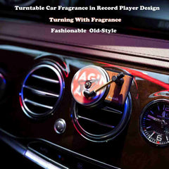 Car Fragrance Diffuser with Vent Clip in Retro Style Record-Player Design, Automotive Air Freshener Purifier Solid Perfume, 3 Aromatherapy Tablets Included
