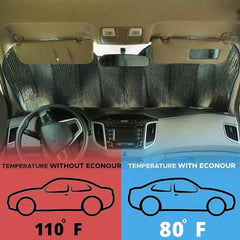 Car Front/Rear Foldable Silver Foil Sunshade UV Protection Curtain Film Windshield | Sunshade Visor Shield Cover and Keep Your Vehicle Cool - 1pcs