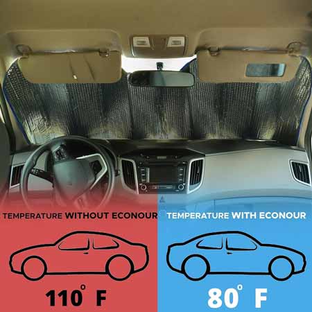 Car Front/Rear Foldable Silver Foil Sunshade UV Protection Curtain Film Windshield | Sunshade Visor Shield Cover and Keep Your Vehicle Cool - 1pcs