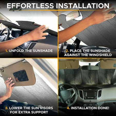 Car Front/Rear Foldable Silver Foil Sunshade UV Protection Curtain Film Windshield | Sunshade Visor Shield Cover and Keep Your Vehicle Cool - 1pcs