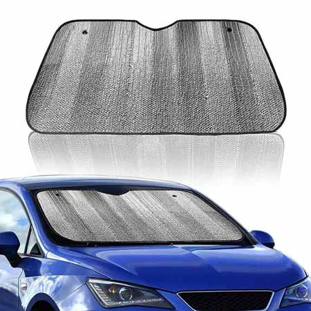 Car Front/Rear Foldable Silver Foil Sunshade UV Protection Curtain Film Windshield | Sunshade Visor Shield Cover and Keep Your Vehicle Cool - 1pcs