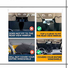 Car Front/Rear Foldable Silver Foil Sunshade UV Protection Curtain Film Windshield | Sunshade Visor Shield Cover and Keep Your Vehicle Cool - 1pcs