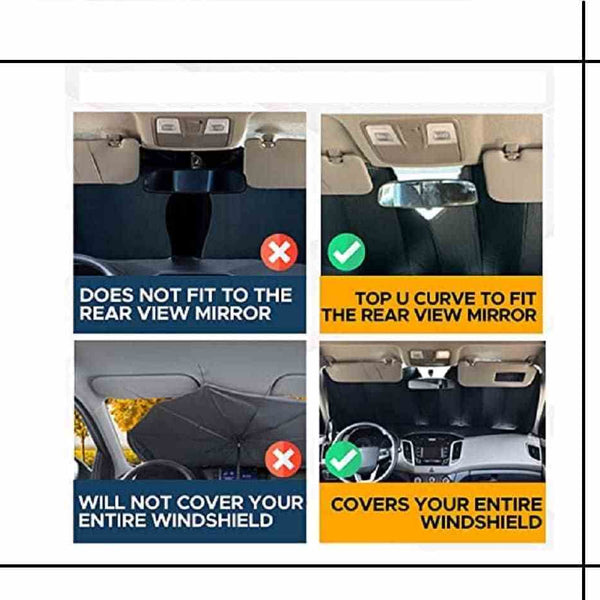 Car Front/Rear Foldable Silver Foil Sunshade UV Protection Curtain Film Windshield | Sunshade Visor Shield Cover and Keep Your Vehicle Cool - 1pcs