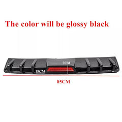 Car Glossy Black Rear Bumper Diffuser Lip Spoiler Trim w/o Tail Light