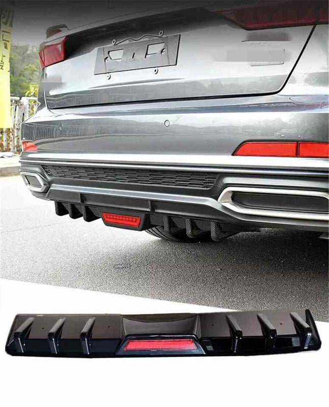 Car Glossy Black Rear Bumper Diffuser Lip Spoiler Trim w/o Tail Light