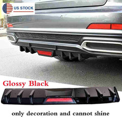 Car Glossy Black Rear Bumper Diffuser Lip Spoiler Trim w/o Tail Light