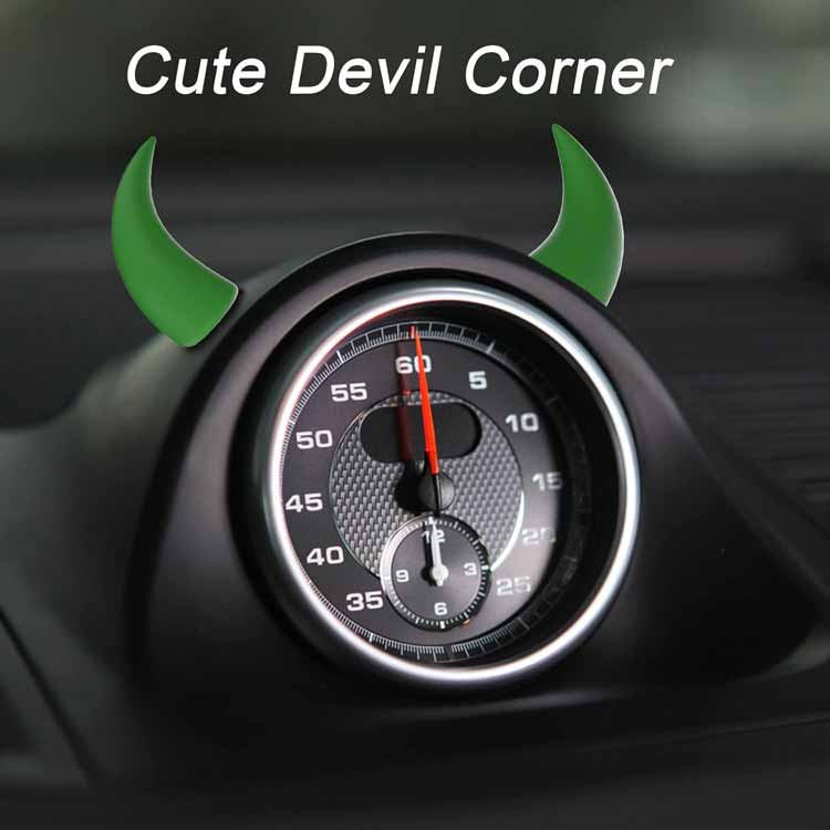 Car Red Devil Horns Decal, 2pcs Cute Car Horns Decoration Anti Collision 3D Console Self-Adhesive Stickers Car Interior Accessories