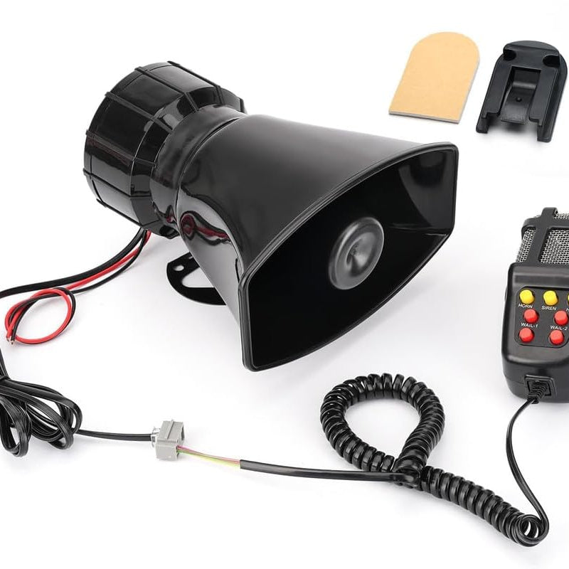 Car Jeep SUV 5 Tone Loud Hooter with Mic VIP Siren 100 watts with Mic Speaker kit