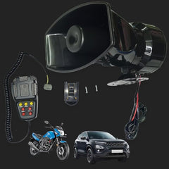 Car Jeep SUV 5 Tone Loud Hooter with Mic VIP Siren 100 watts with Mic Speaker kit