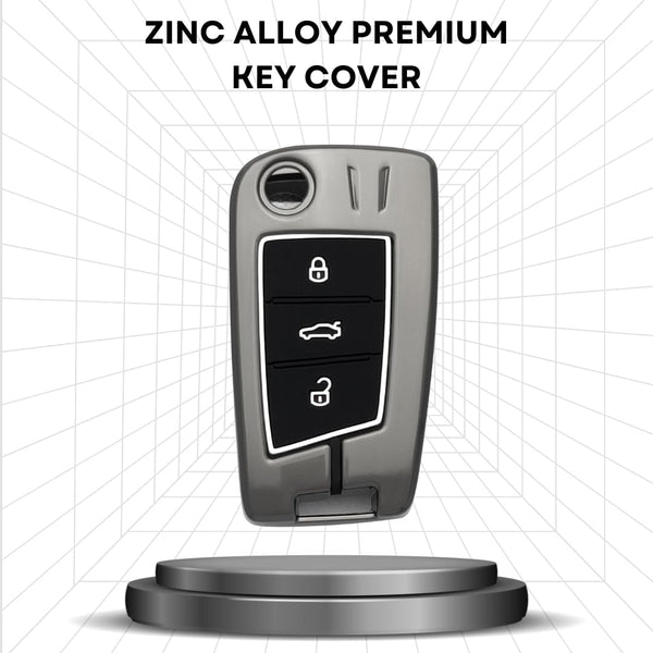 Car Metal Key Cover Suitable For Skoda Volkswagen Slavia, Kushaq Octavia Virtus Taigun