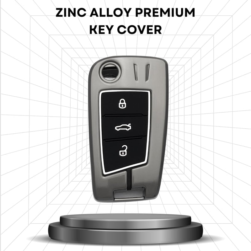 Car Metal Key Cover Suitable For Skoda Volkswagen Slavia, Kushaq Octavia Virtus Taigun