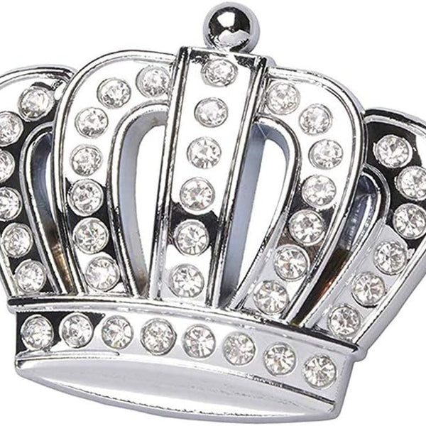 Car Metal Logo Refitted Crown Inlaid With Diamond Car Sticker Three-Dimensional Metal Crown Logo With Diamond