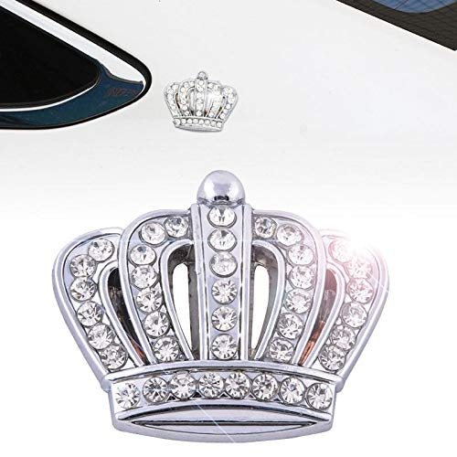 Car Metal Logo Refitted Crown Inlaid With Diamond Car Sticker Three-Dimensional Metal Crown Logo With Diamond