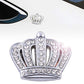 Car Metal Logo Refitted Crown Inlaid With Diamond Car Sticker Three-Dimensional Metal Crown Logo With Diamond