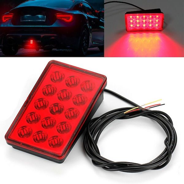 Car Rear Diffuser Spoiler Lip LED Red Brake Lights Rear Bumper Lip Lamp For All Car