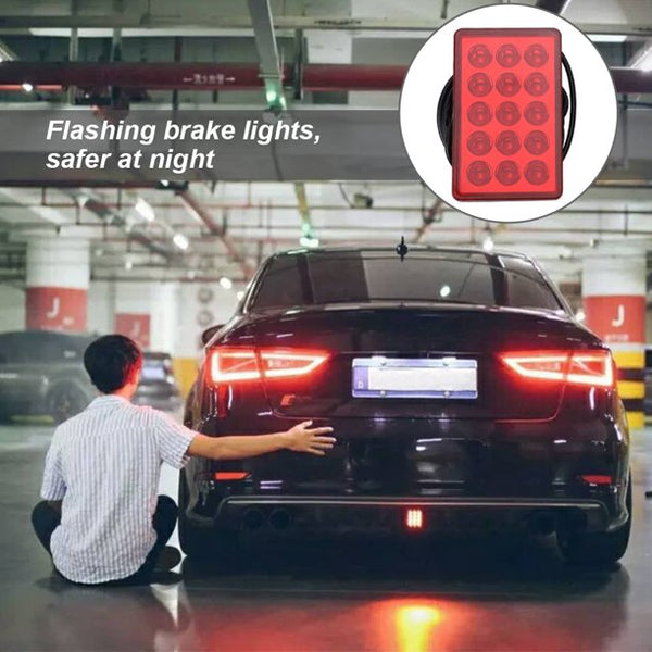 Car Rear Diffuser Spoiler Lip LED Red Brake Lights Rear Bumper Lip Lamp For All Car