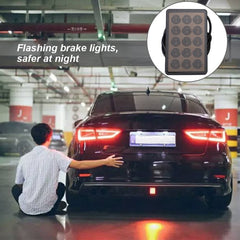 Car Rear Diffuser Spoiler Lip Red LED Light With Grey Box Rear Bumper Lip Lamp For All Car